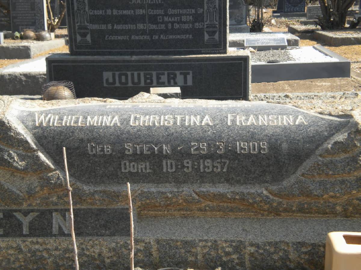 STEYN Wilhelmina Christina Fransina nee STEYN 1909-1957