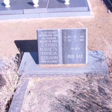 STRYDOM Zacharia Magrieta Cornelia nee DE LANGE 1921-1982