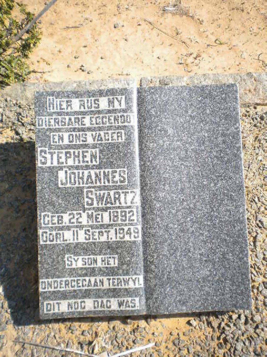 SWARTZ Stephen Johannes 1892-1949