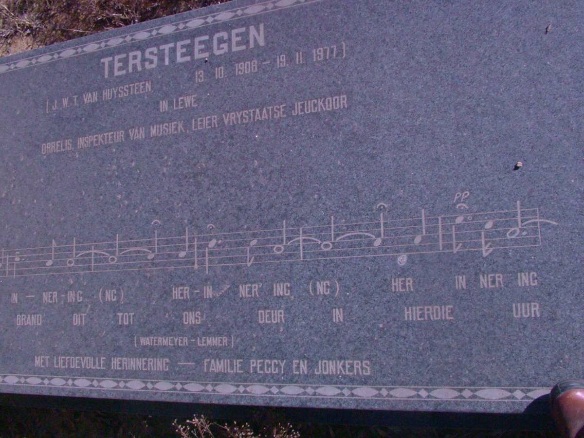 TERSTEEGEN J.W.T. Van Huysteen 1908-1977