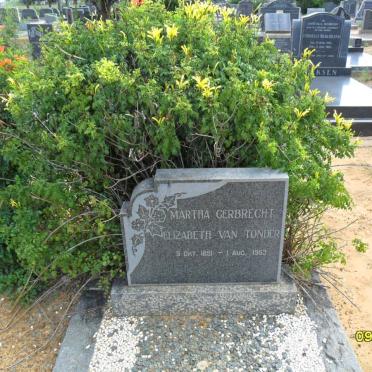 TONDER Martha Gerbrecht Elizabeth, van 1891-1963