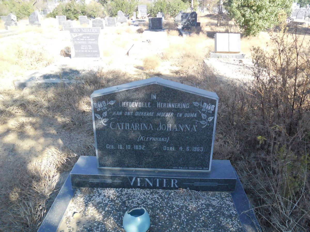 VENTER Catharina Johanna nee KLEYNHANS 1892-1963