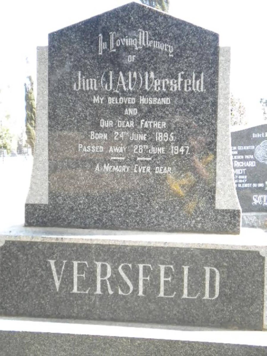 VERSFELD J.A.V. 1895-1947