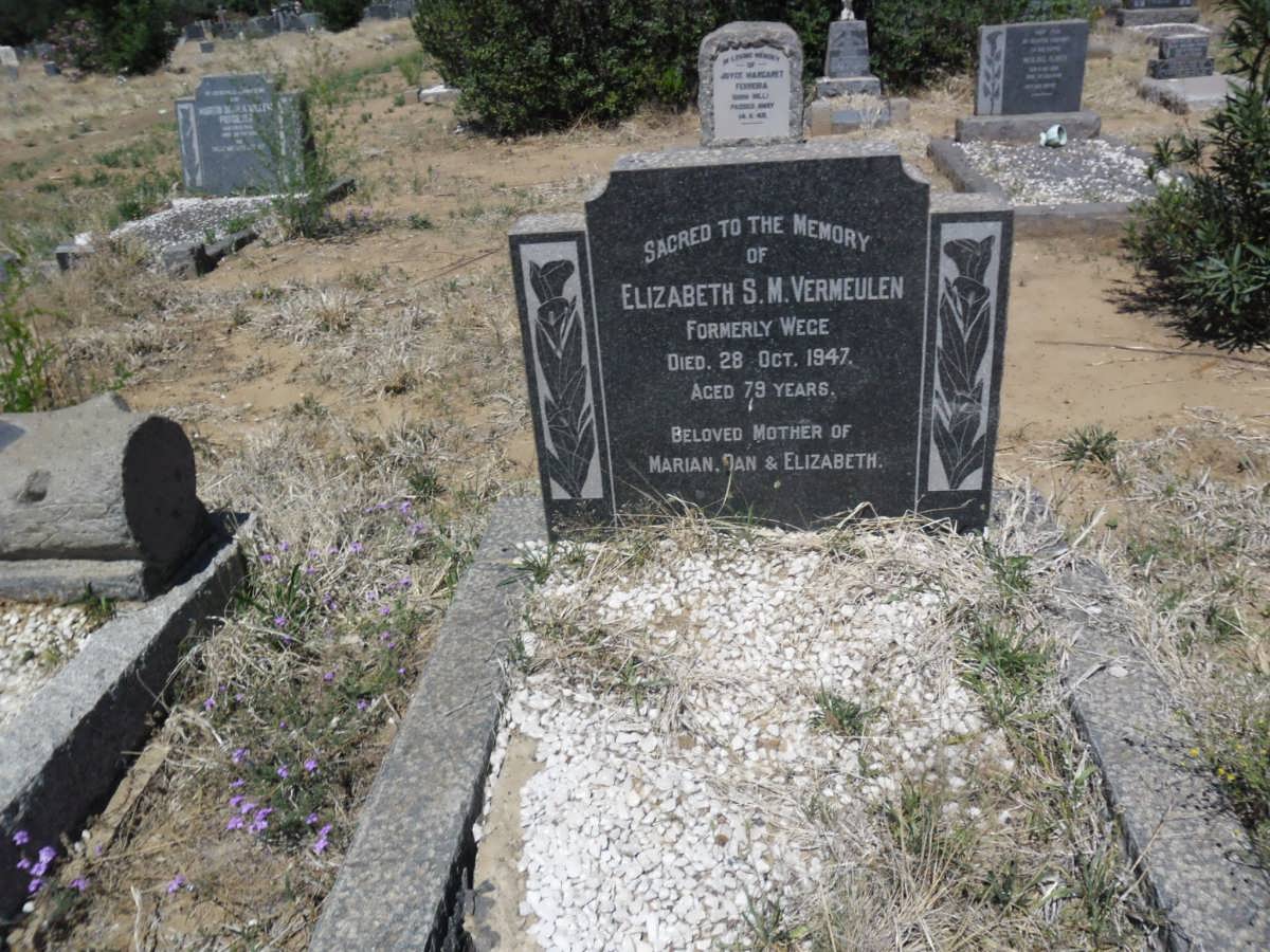 VERMEULEN Elizabeth S.M. formerly WEGE -1947