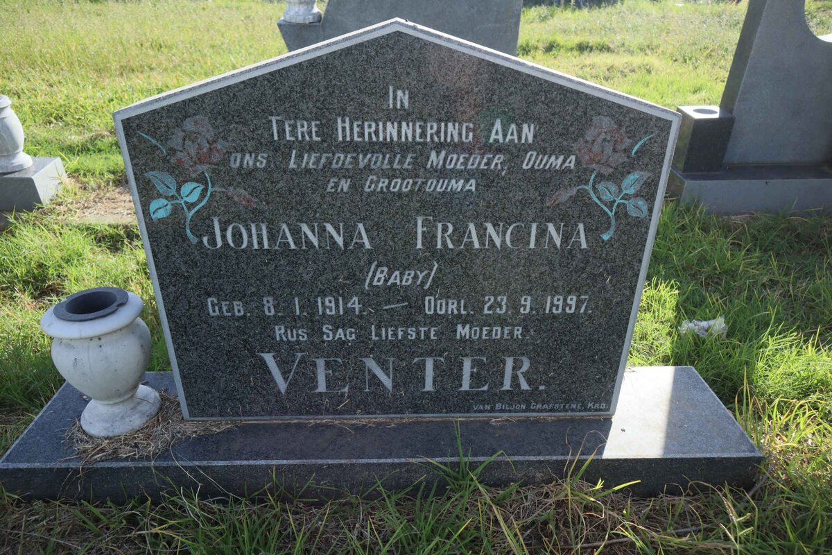 VENTER Johanna Francina 1914-1997