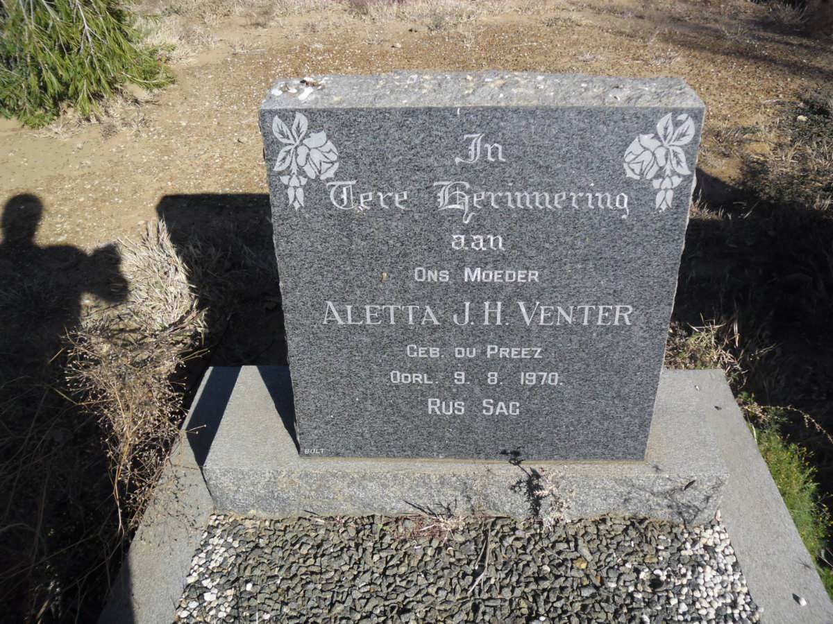 VENTER Aletta J.H. nee DU PREEZ -1970