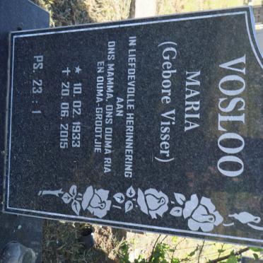 VOSLOO Maria nee VISSER 1933-2015