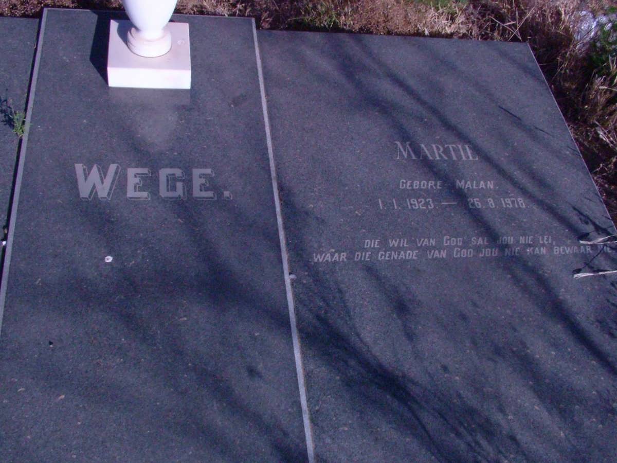 WEGE Martie nee MALAN 1923-1978
