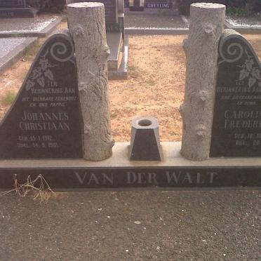 WALT Johannes Christiaan, van der 1912-1961 &amp; Carolina Frederika 1908-1992