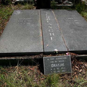 TERBLANCHE Hansie 1888-1962 :: TERBLANCHE Ora 1918-1990 :: TERBLANCHE Oratjie 1953-1993