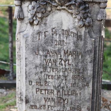 ZYL Johanna Maria, van nee TERBLANCHE 1908-1934 :: ZYL Peter William, van -1869