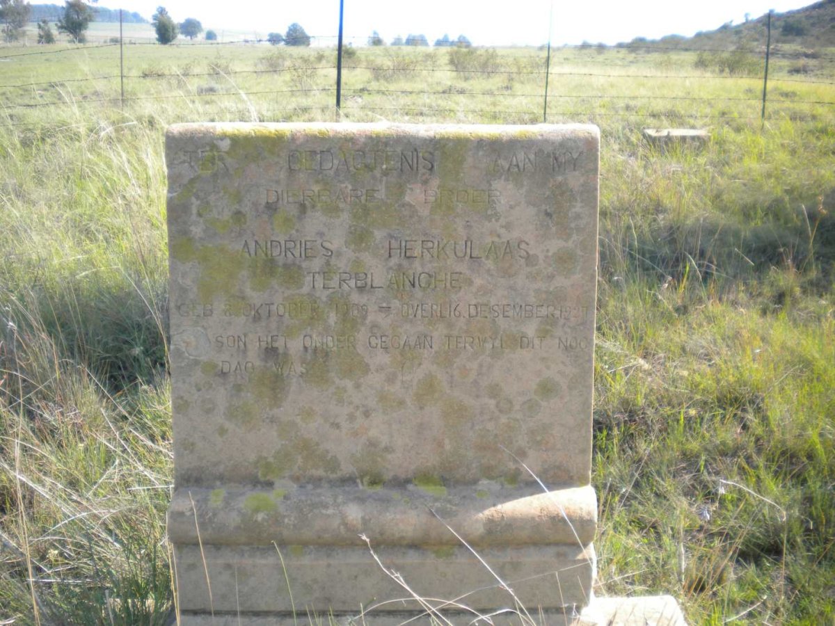 TERBLANCHE Andries Herkulaas 1909-1927