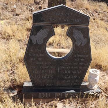 PLESSIS Gysbert Jacobus, du 1917-1997 &amp; Johanna Jacoba 1912-1994