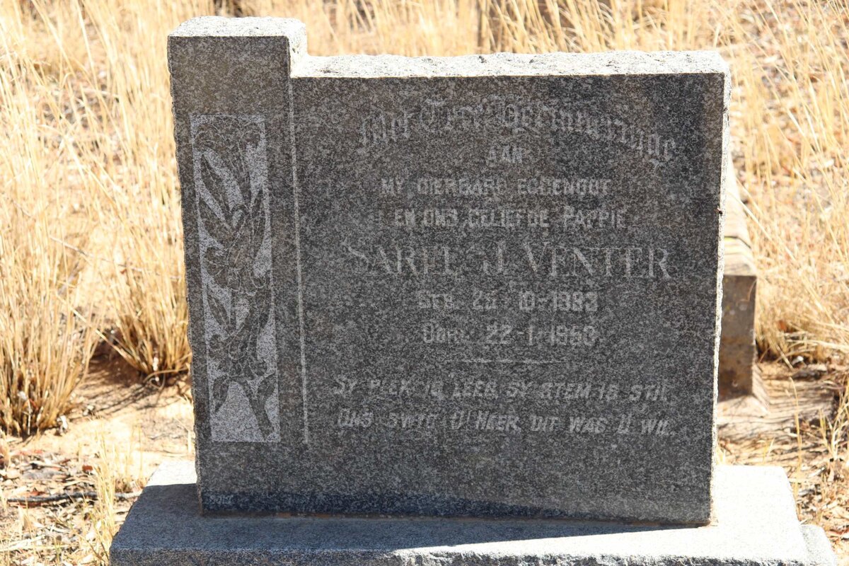 VENTER Sarel J. 18?3-1953