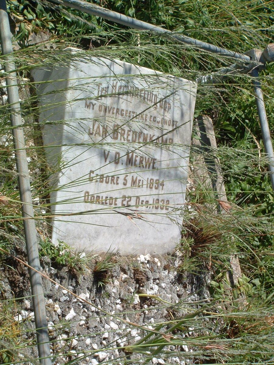 MERWE Jan Bredenkamp, v.d. 1894-1932