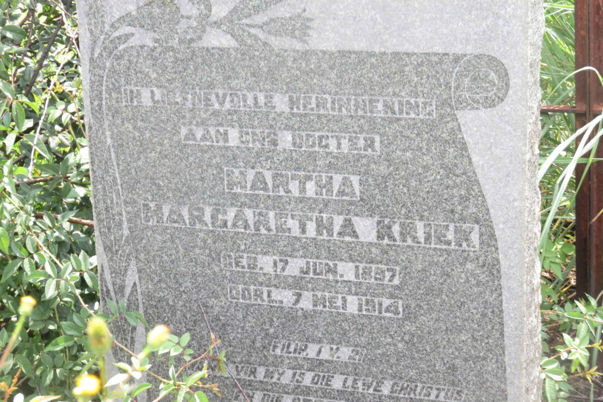 KRIEK Martha Margaretha 1897-1914