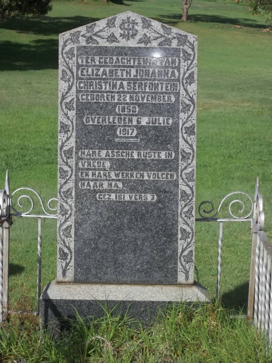 SERFONTEIN Elizabeth Johanna Christina 1850-1917