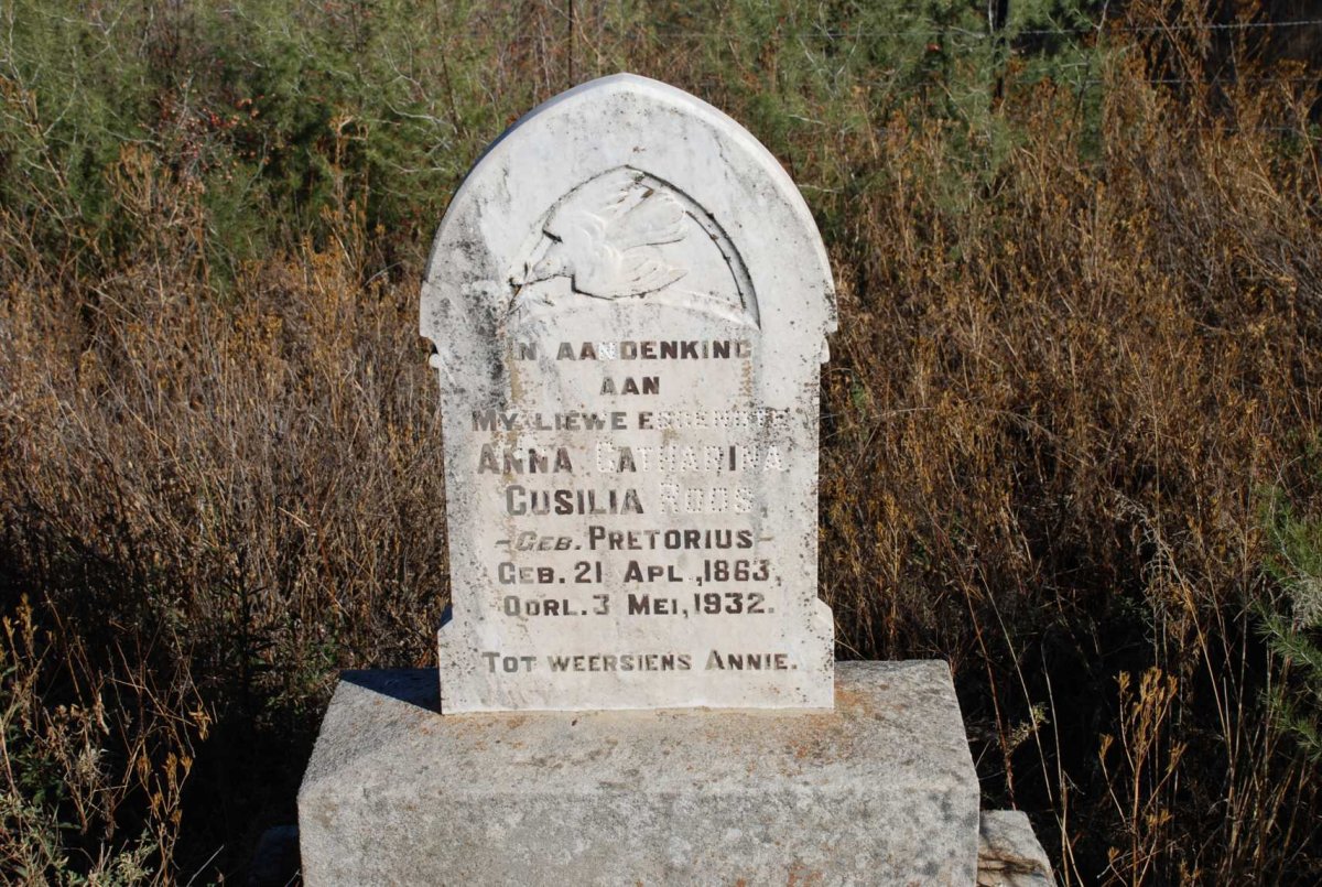ROOS Anna Catharina Cusilia nee PRETORIUS 1863-1932