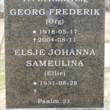 RAUTENBACH Georg Frederik 1918-2004 &amp; Elsje Johanna Sameulina 1931-