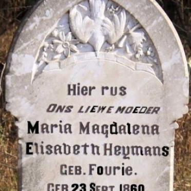 HEYMANS Maria Magdalena Elisabeth nee FOURIE 1860-1929