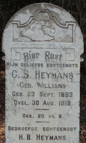 HEYMANS C.S. nee WILLIAMS 1883-1918