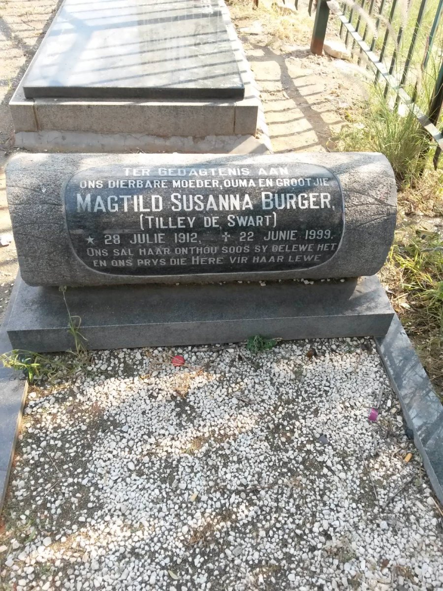 BURGER Magtild Susanna nee DE SWART 1912-1999