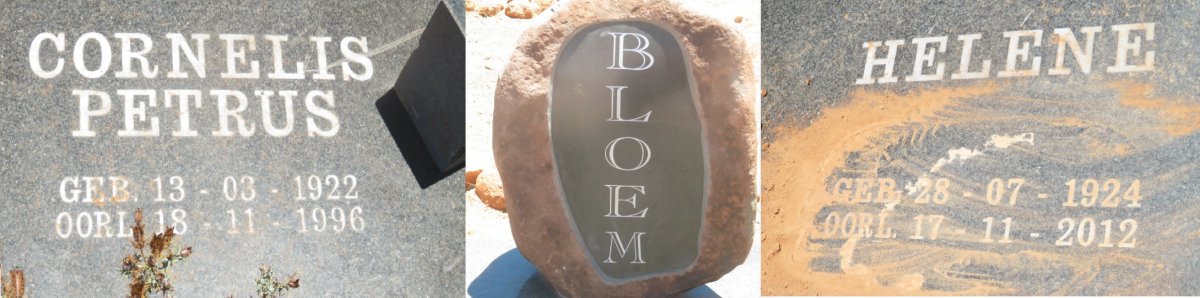 BLOEM Cornelis Petrus 1922-1996 &amp; Helene 1924-2012