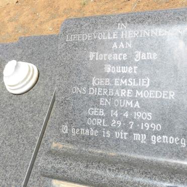 BOUWER Willem Abraham Christiaan 1894-1978 &amp; Florence Jane EMSLIE 1905-1990