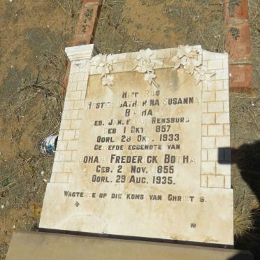 BOTHA Johan Frederick 1855-1935 &amp; Hester Catharina Susanna JANSE VAN RENSBURG 1857-1933