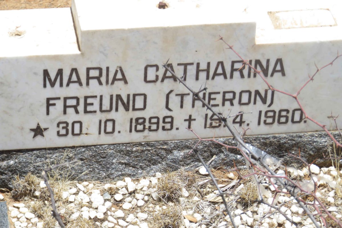 FREUND Konrad Friedrich Georg 1885-1963 &amp; Maria Catharina THERON 1899-1960