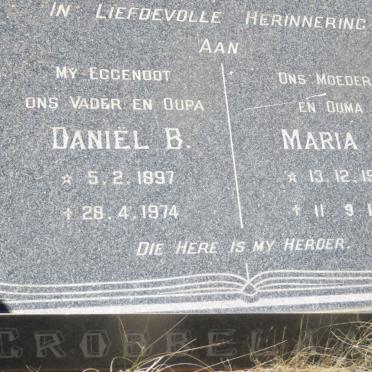 GROBBELAAR Daniel B. 1897-1974 &amp; Maria A. 1900-1981