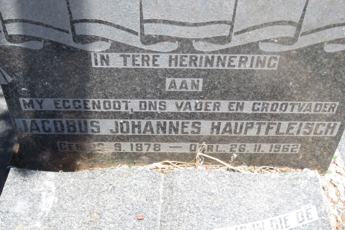 HAUPTFLEISCH Jacobus Johannes 1878-1962