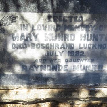 HUNTER Mary Munro -1922 :: MUNRO Raymonde