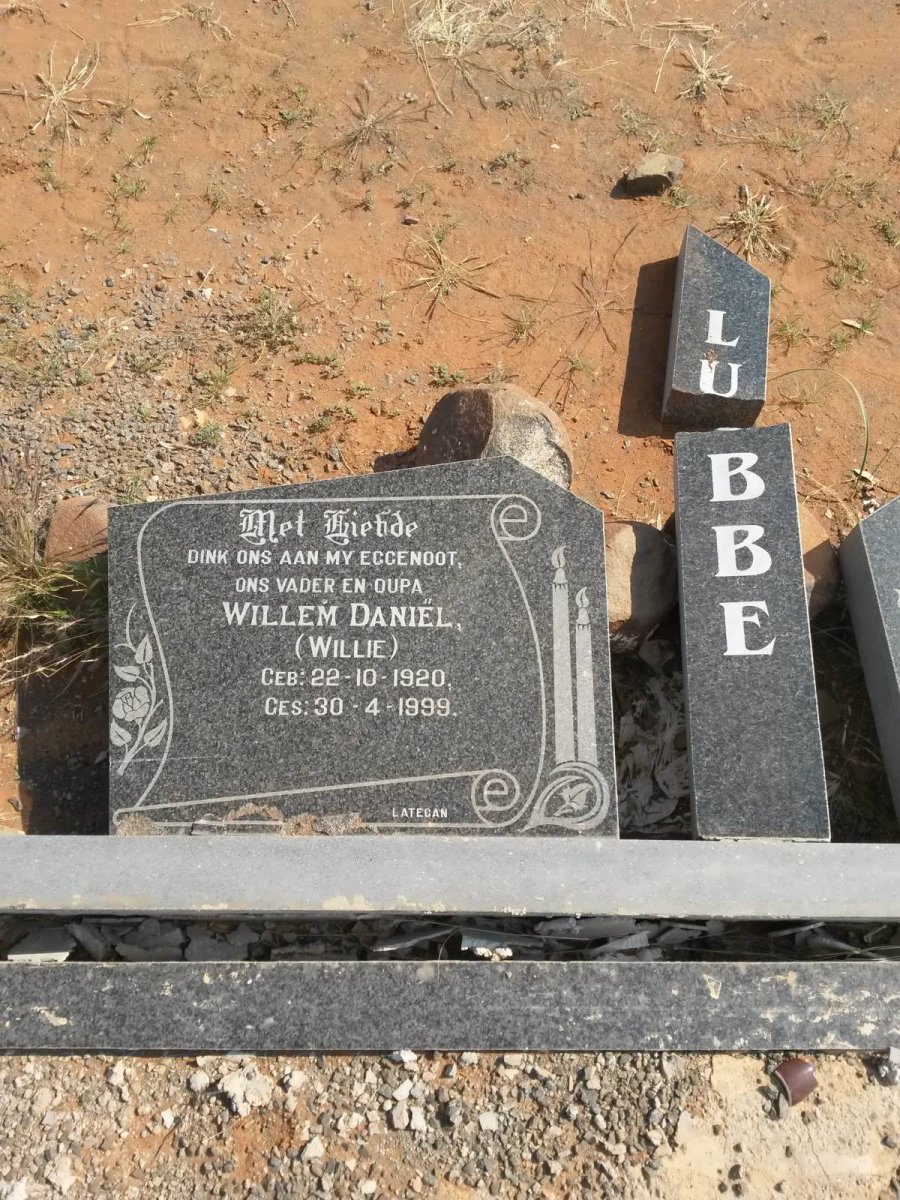 LUBBE Willem Daniël 1920-1999