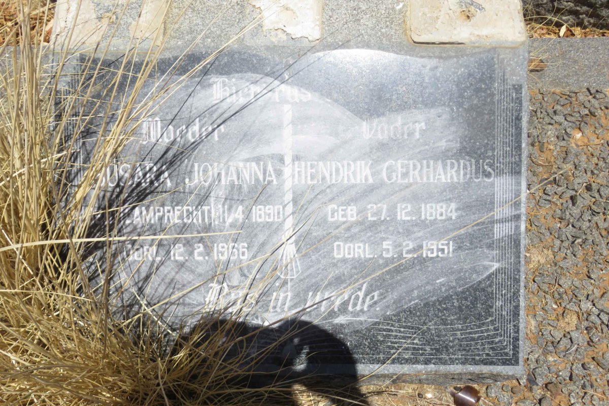 OLIVIER Hendrik Gerhardus 1884-1951 &amp; Susara Johanna LAMPRECHT 1890-1966