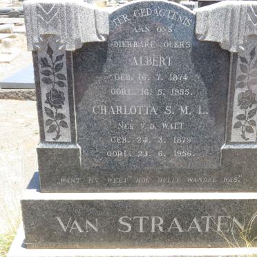 STRAATEN Albert, van 1874-1955 &amp; Charlotta S.M.L. V.D. WALT 1879-1956
