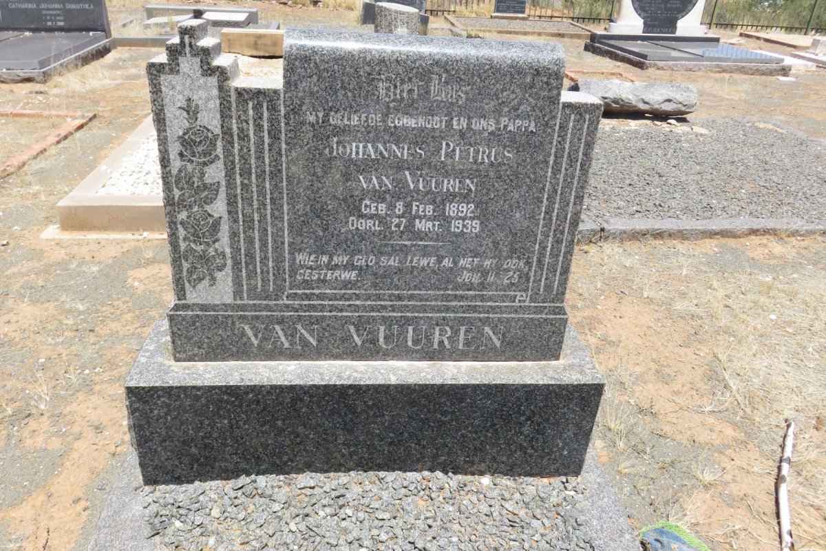 VUUREN Johannes Petrus, van 1892-1939