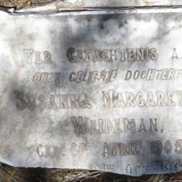 WEIDEMAN Susanna Margaretha 1905-1918