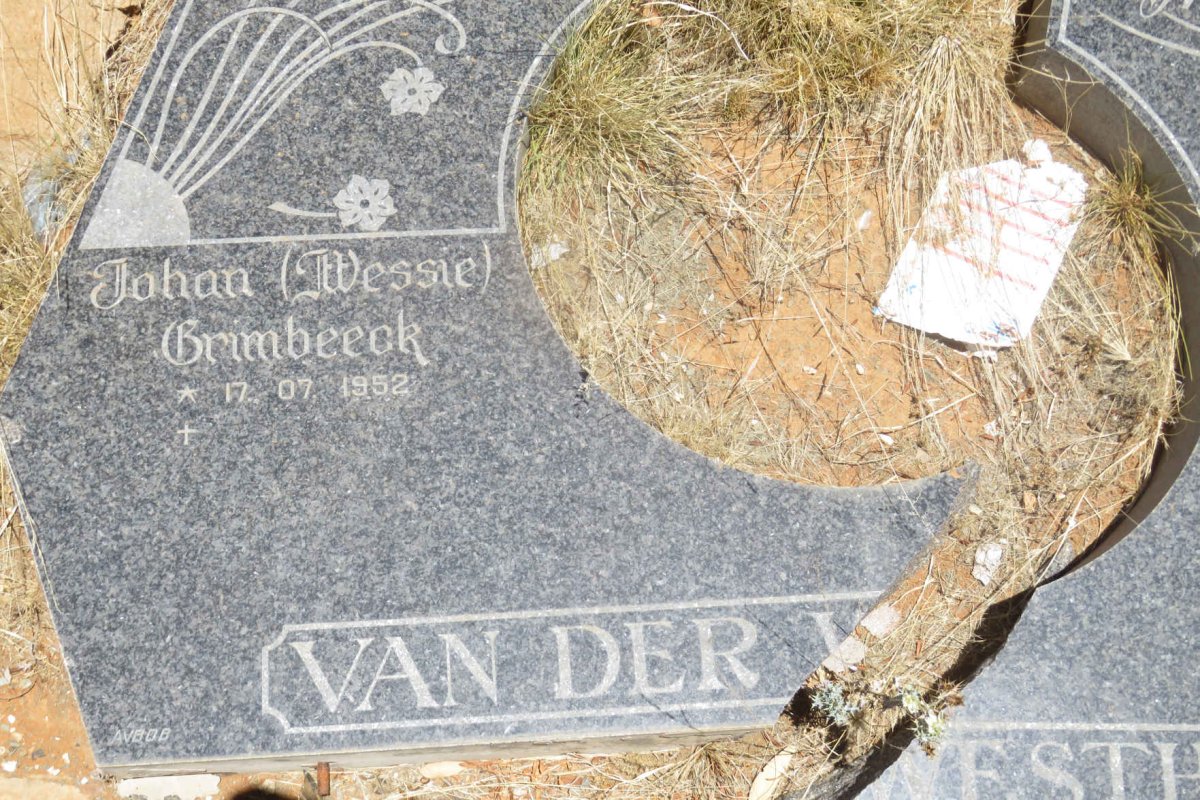 WESTHUIZEN Johan Grimbeeck, van der 1952- &amp; Anna Catharina VAN STRAATEN 1953-1988