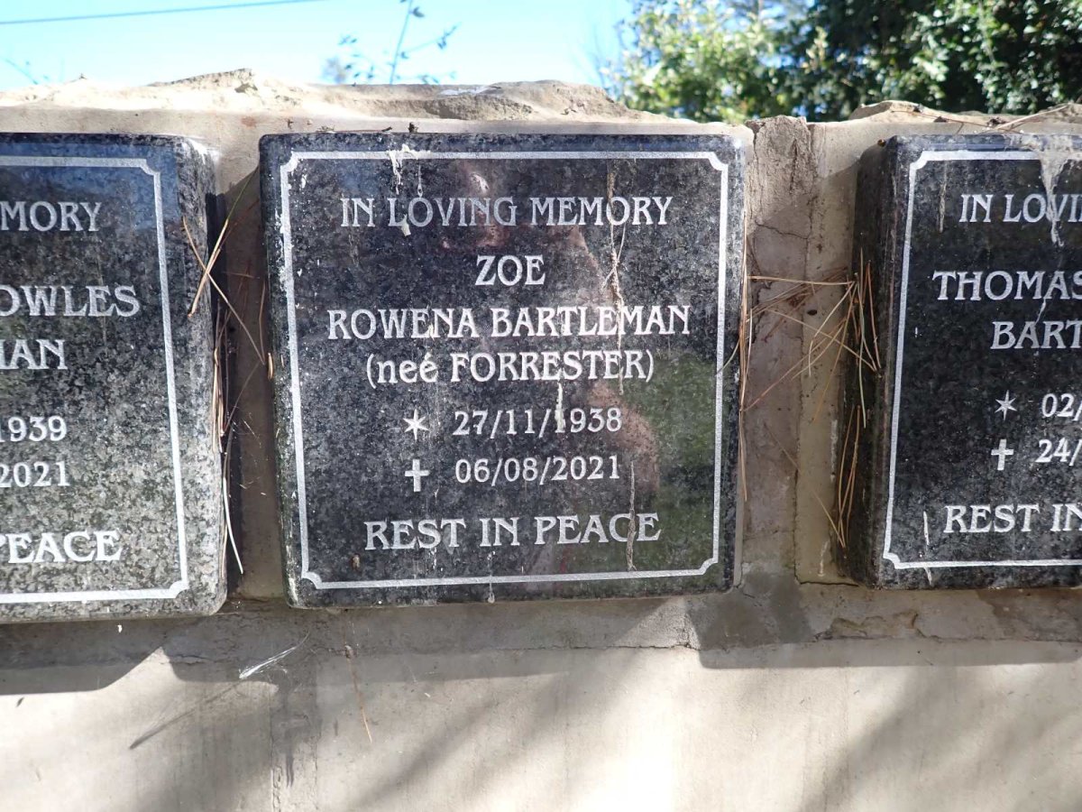 BARTLEMAN Rowena nee FORRESTER 1938-2021