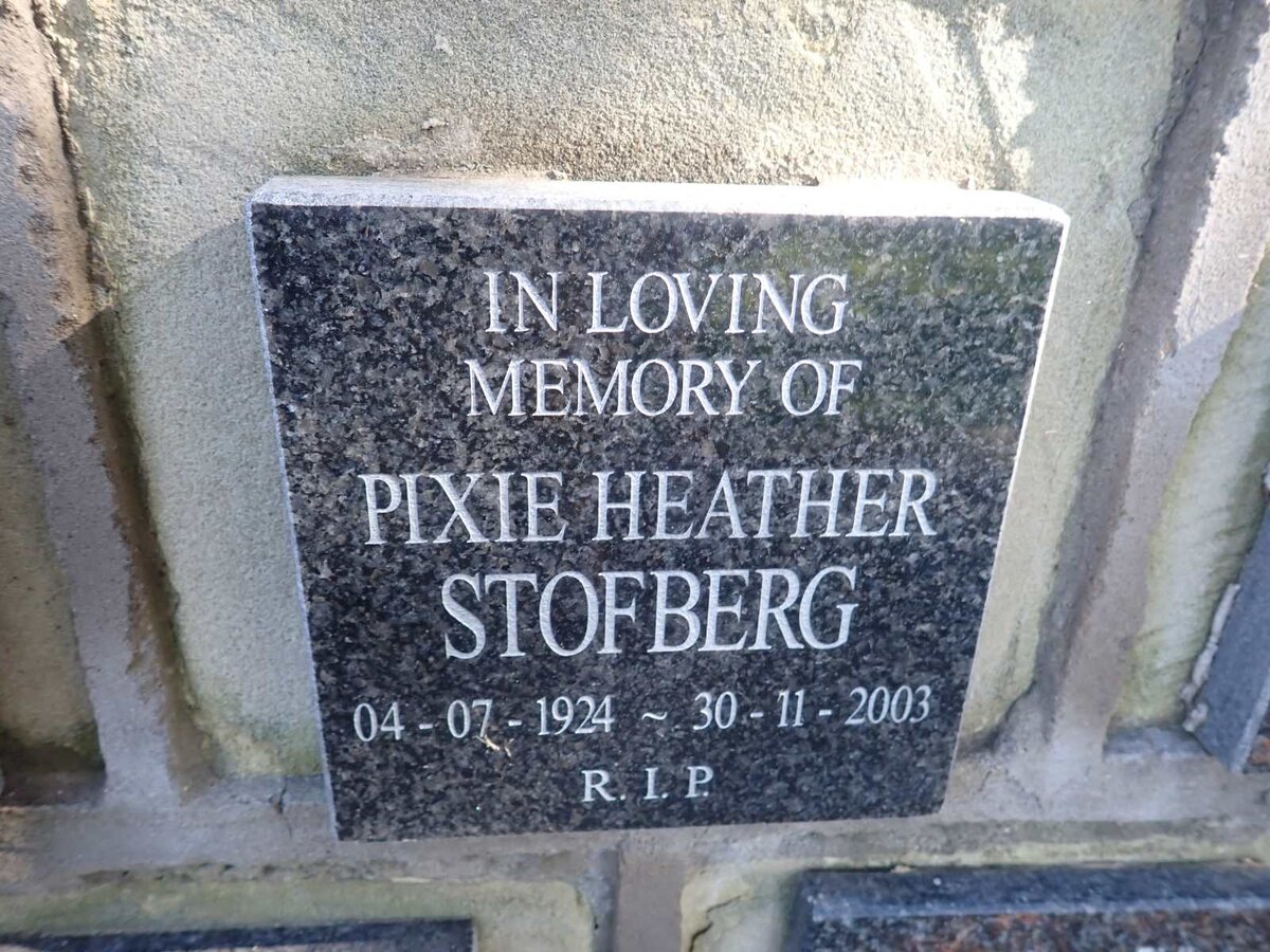 STOFBERG Pixie Heather 1924-2003