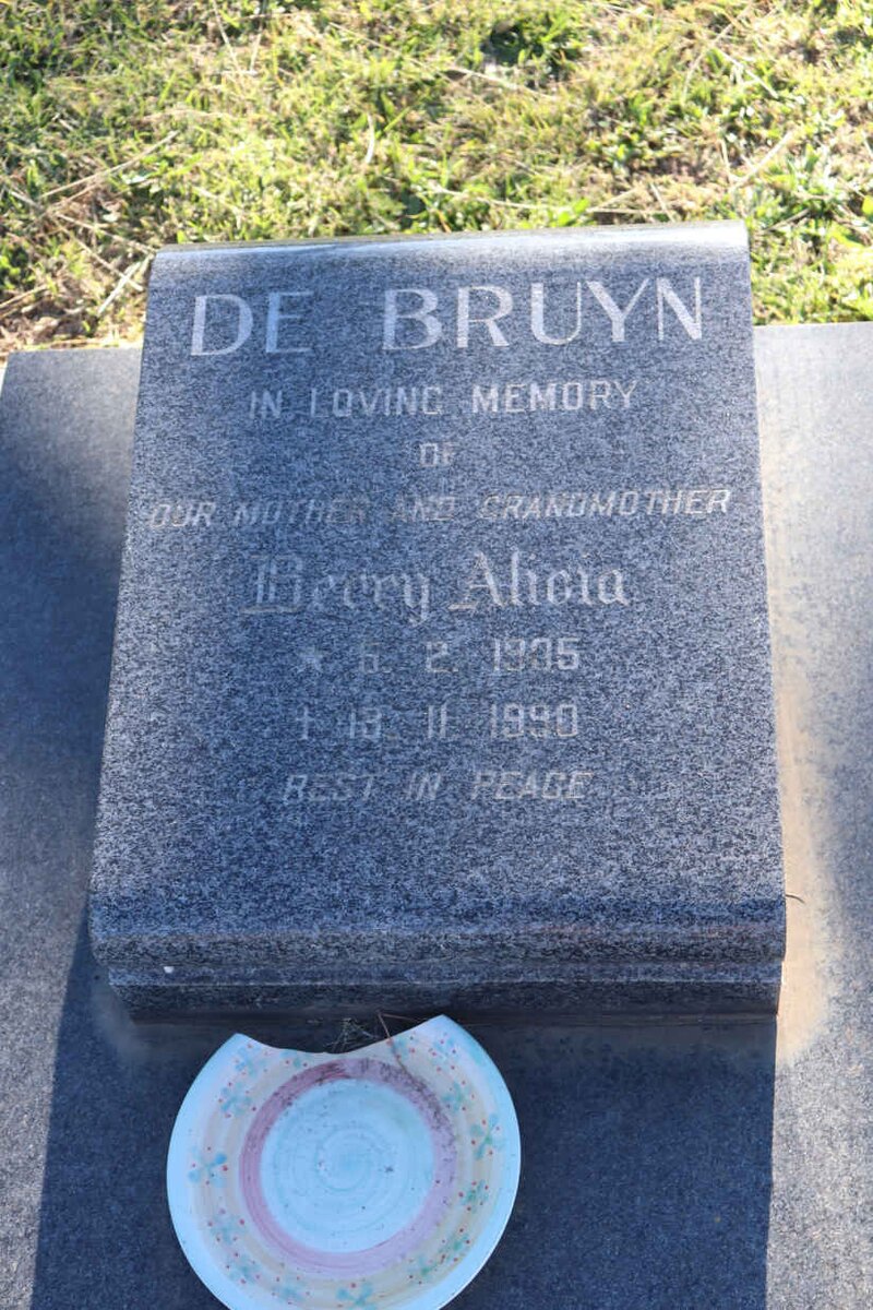 BRUYN Berry Alicia, de 1935-1990