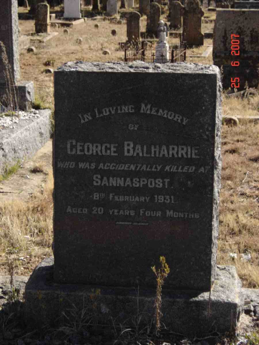 BALHARRIE George  -1931