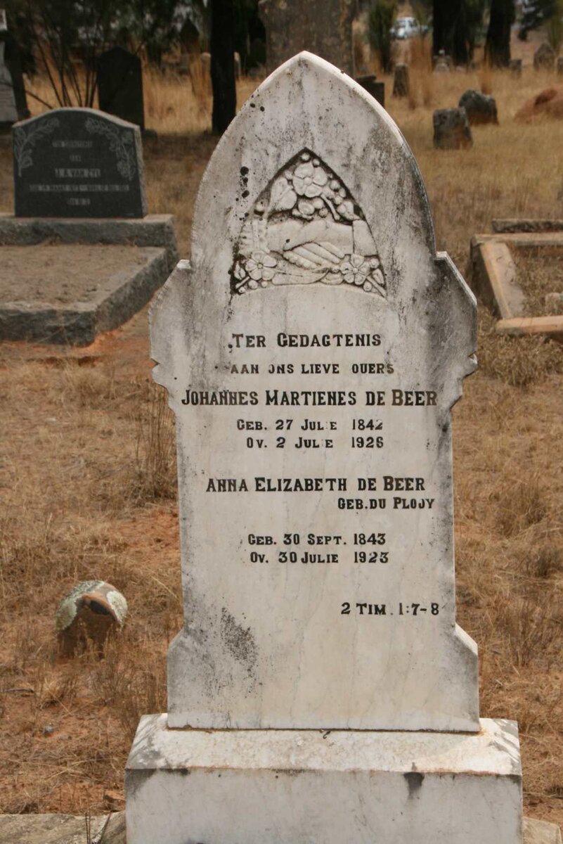 BEER Johannes Martienes, de 1842-1926 & Anne Elizabeth DU PLOOY 1843-1923