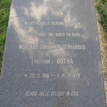 BOTHA Nicolaas Johannes Gerhardus 1918-1979