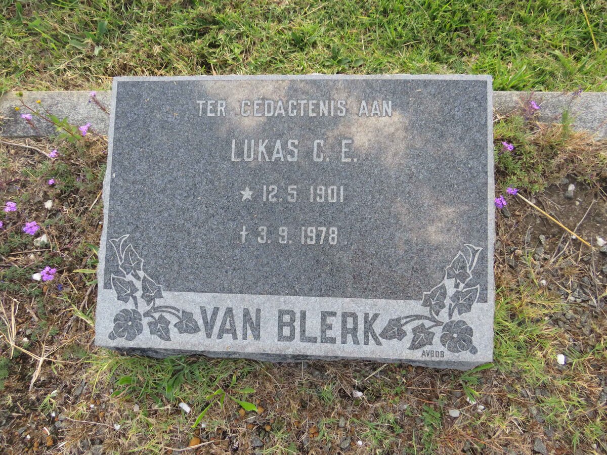 BLERK Lukas C.E., van 1901-1978