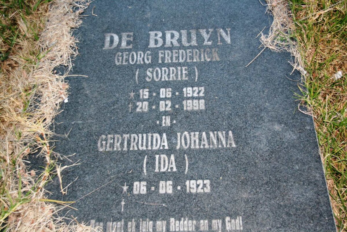 BRUYN Georg Frederick, de 1922-1998 & Gertruida Johanna 1923-