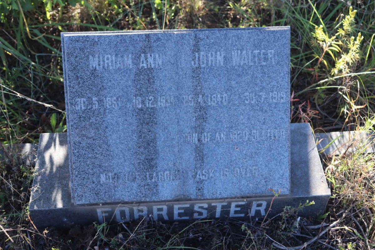 FORRESTER John Walter 1840-1919 & Miriam Ann 1851-1934