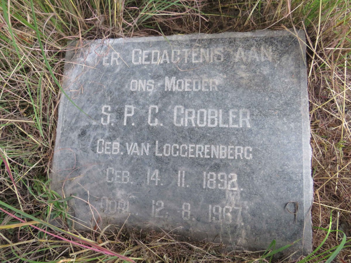 GROBLER S.P.C. nee VAN LOGGERENBERG 1892-1937