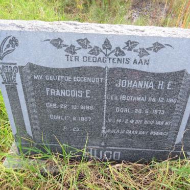 HUGO Francoise E. 1899-1967 & Johanna H.E. BOTHMA 1910-1973